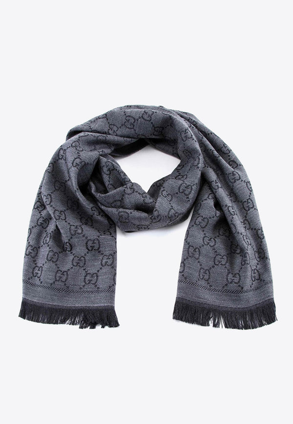 GG Jacquard Wool Knitted Scarf