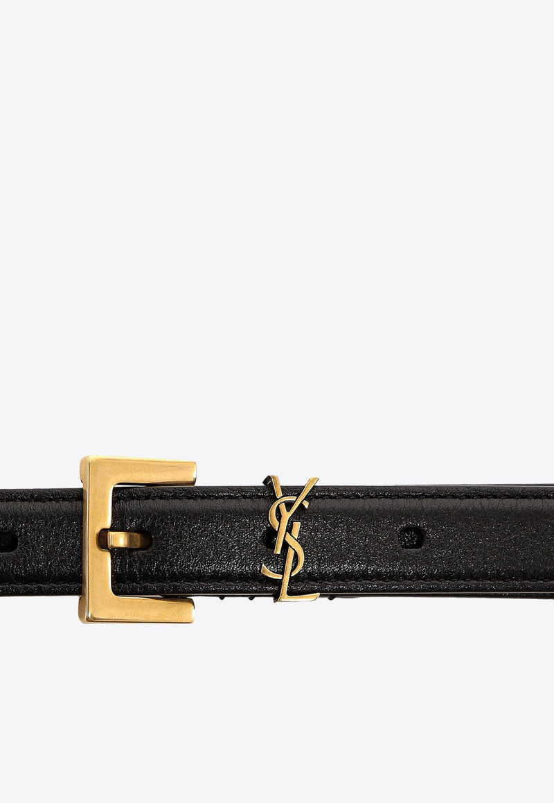 Cassandre Square Buckle Leather Belt