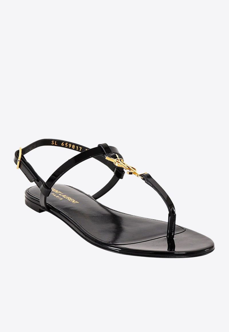 Cassandra Patent Leather Flat Sandals