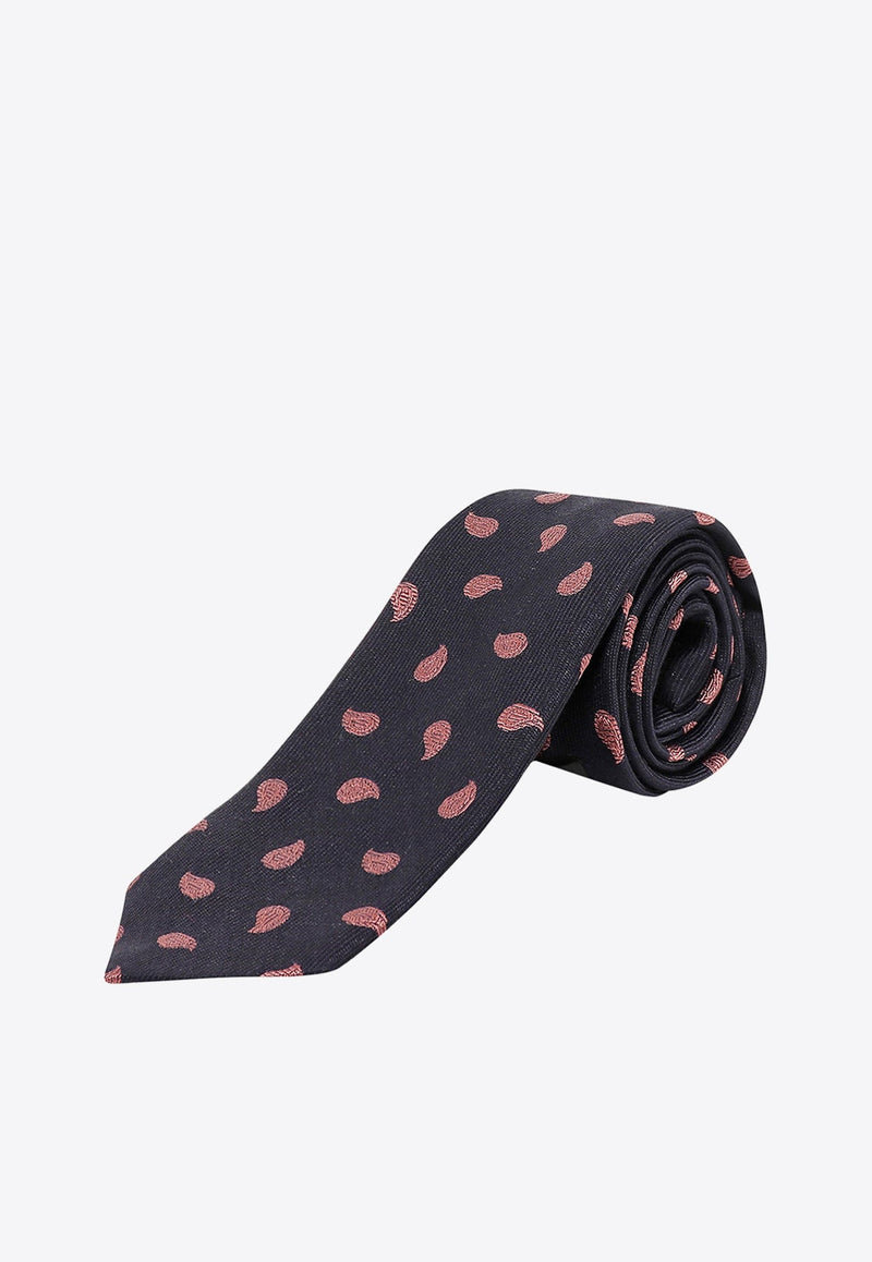 Paisley-Pattern Wool-Blend Tie