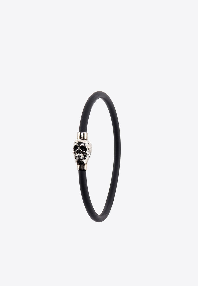 Skull-Detail Rubber Cord Bracelet