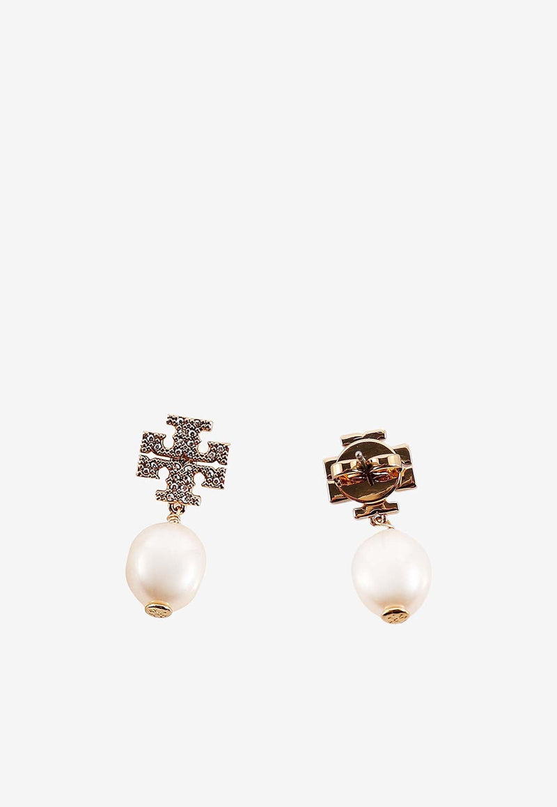 Kira Crystal Paved Pearl Drop Earrings