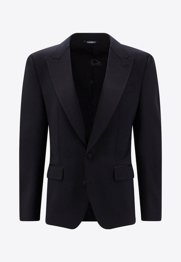 Single-Breasted Stretch Wool Blazer