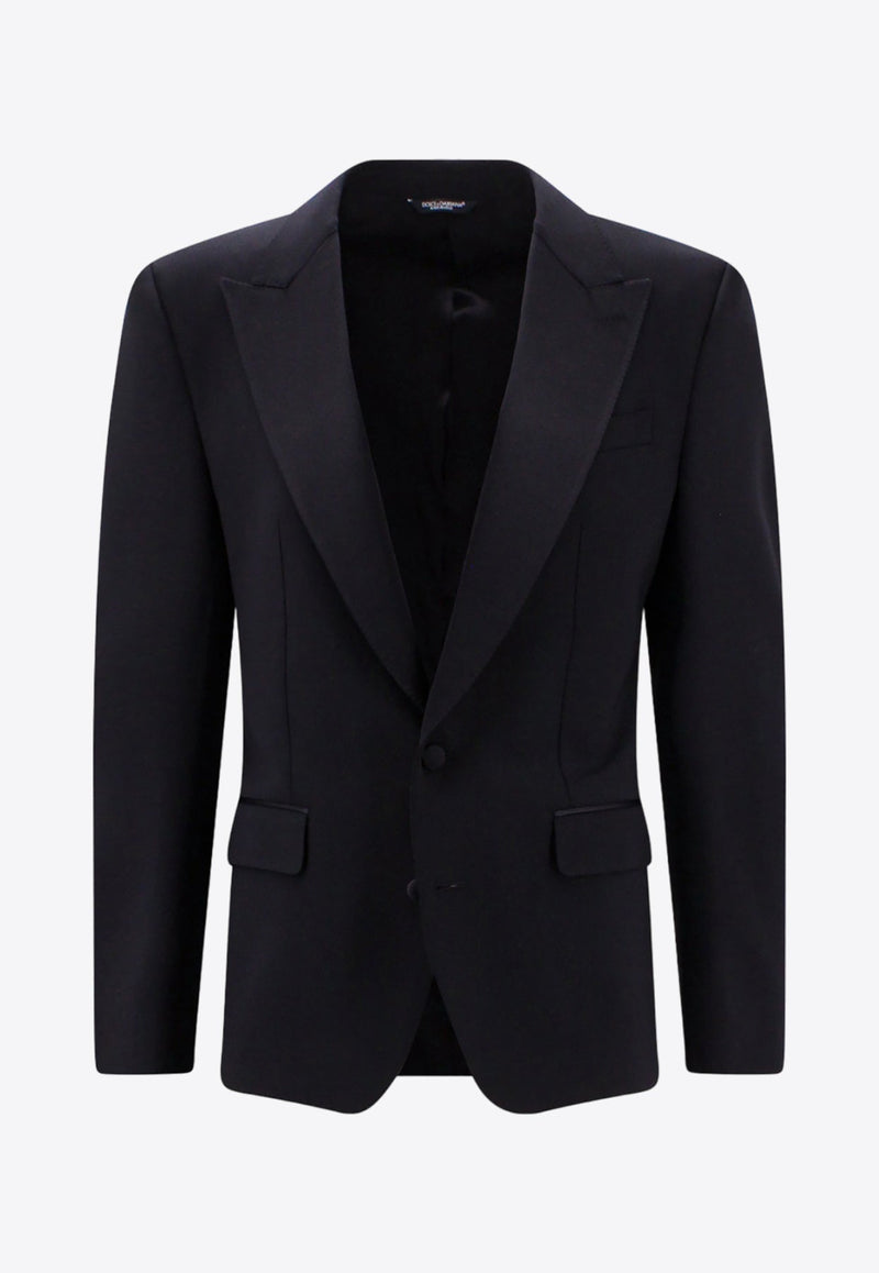 Single-Breasted Stretch Wool Blazer