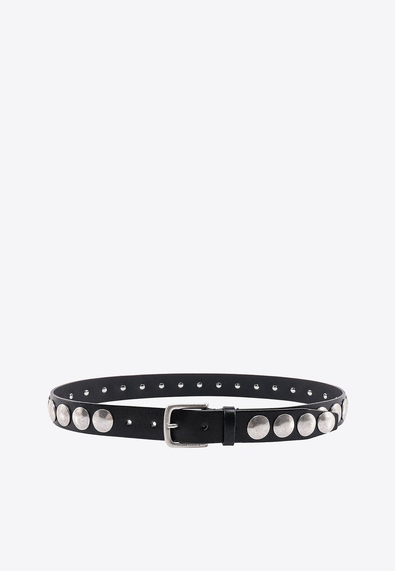 Studded Leather Buckle Belt