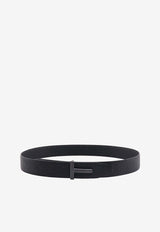 T Buckle Grain Leather Belt