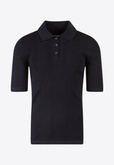 Short-Sleeved Knitted Polo T-shirt