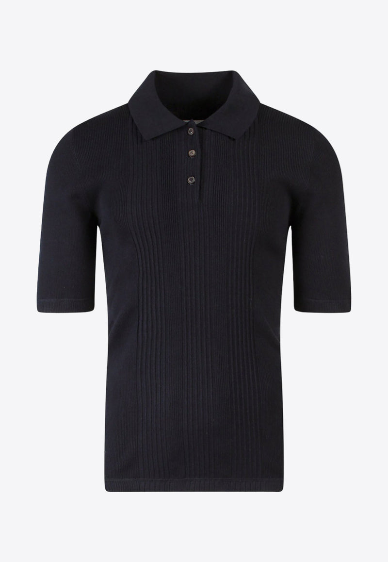 Short-Sleeved Knitted Polo T-shirt