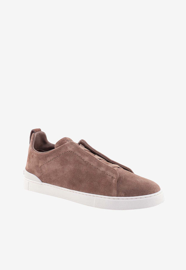 Triple Stitch Slip-On Suede Sneakers