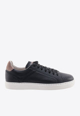 Branded Leather Low-Top Sneakers