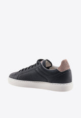 Branded Leather Low-Top Sneakers