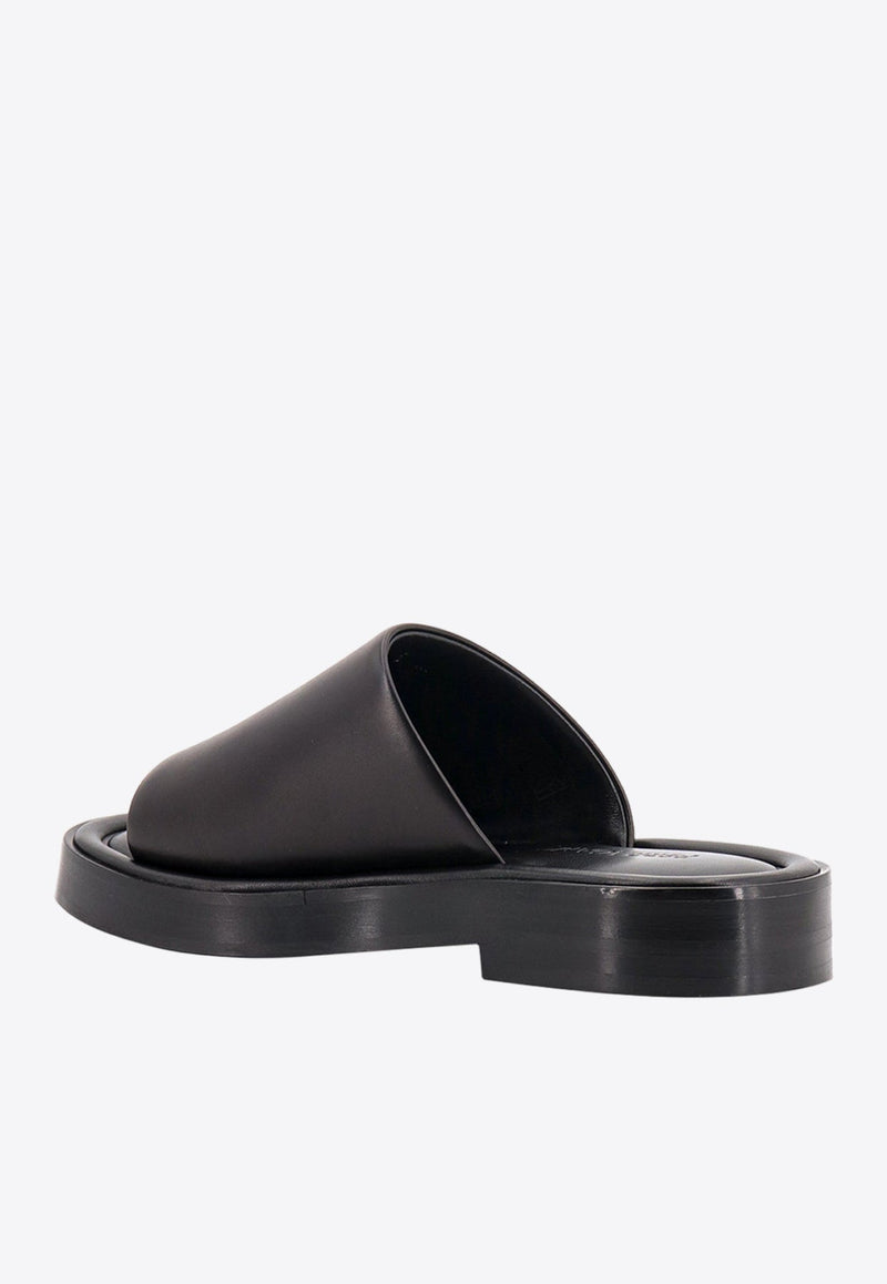 Logo Embossed Leather Slides