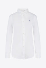 Logo Embroidered Long-Sleeved Shirt