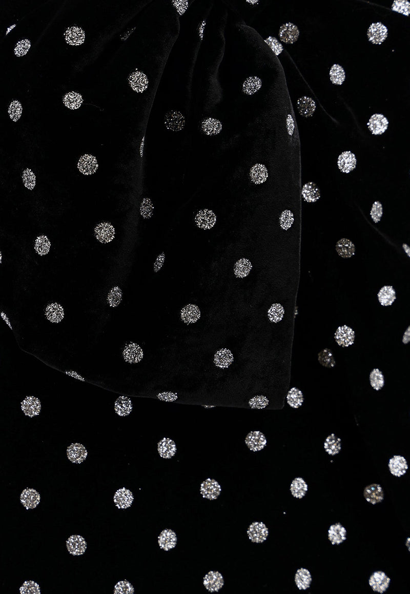 Polka Dots Mini Velvet Dress