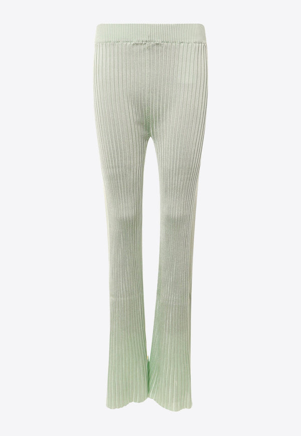 Rib-Knit Flared Pants