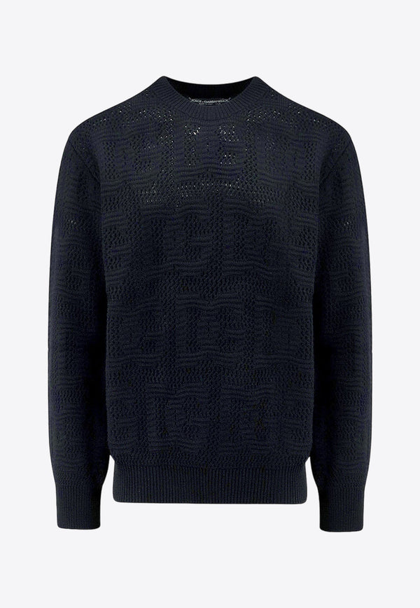 Logo Jacquard Wool Sweater