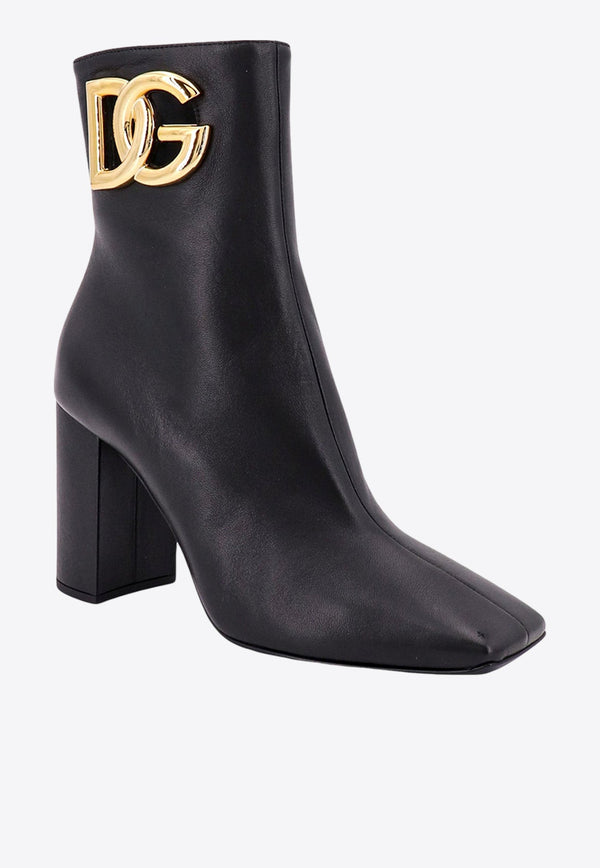 Jackie 90 DG Logo Ankle Boots in Nappa Leather