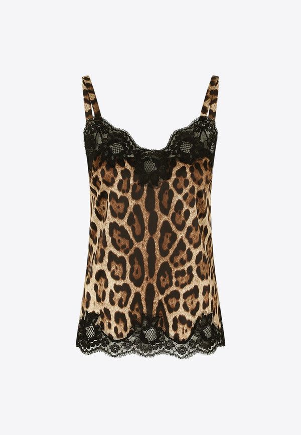 Leopard Print Silk Cami Top