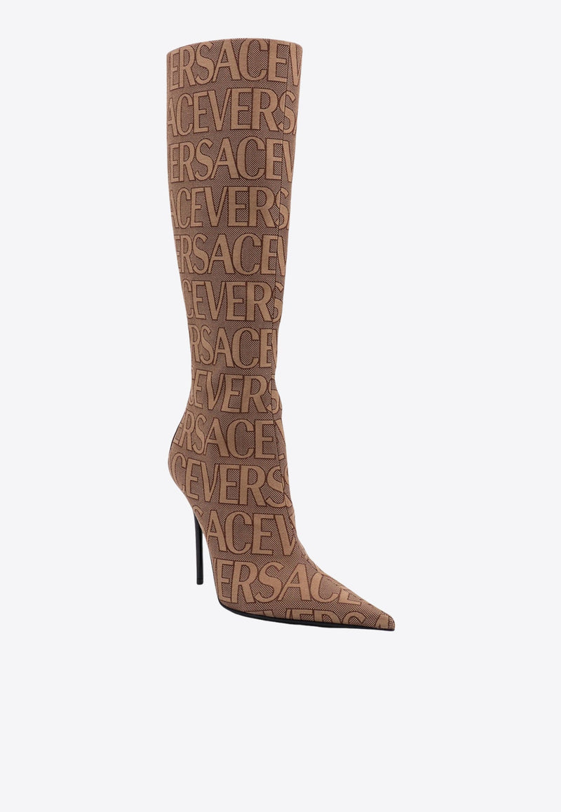 100 All-Over Logo Knee-High Boots