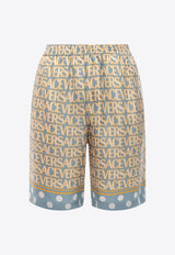 All-Over Logo Silk Shorts