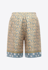 All-Over Logo Silk Shorts