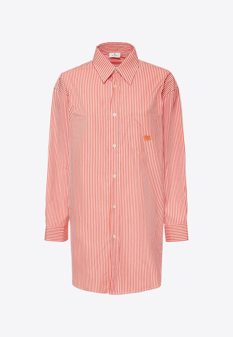 Logo Embroidered Striped Shirt