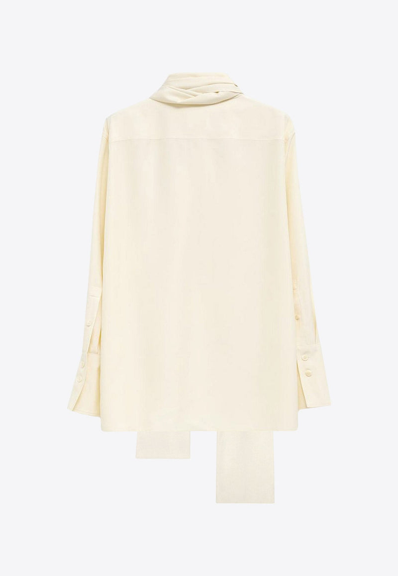 Long-Sleeved Foulard Silk Blouse