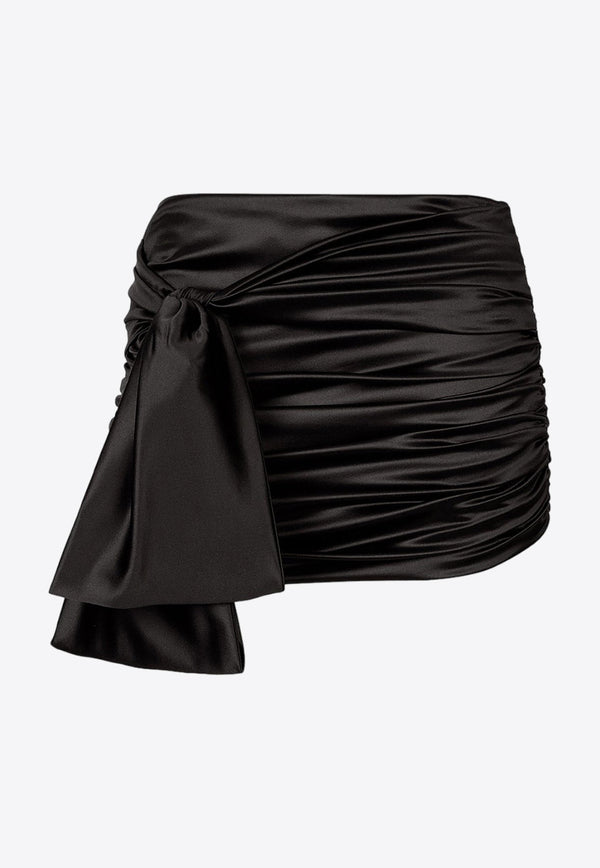 Knotted Ruched Mini Skirt