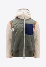 Shearling Inserts Zip-Up Jacket