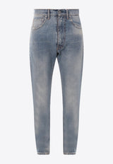 Straight-Leg Faded Jeans