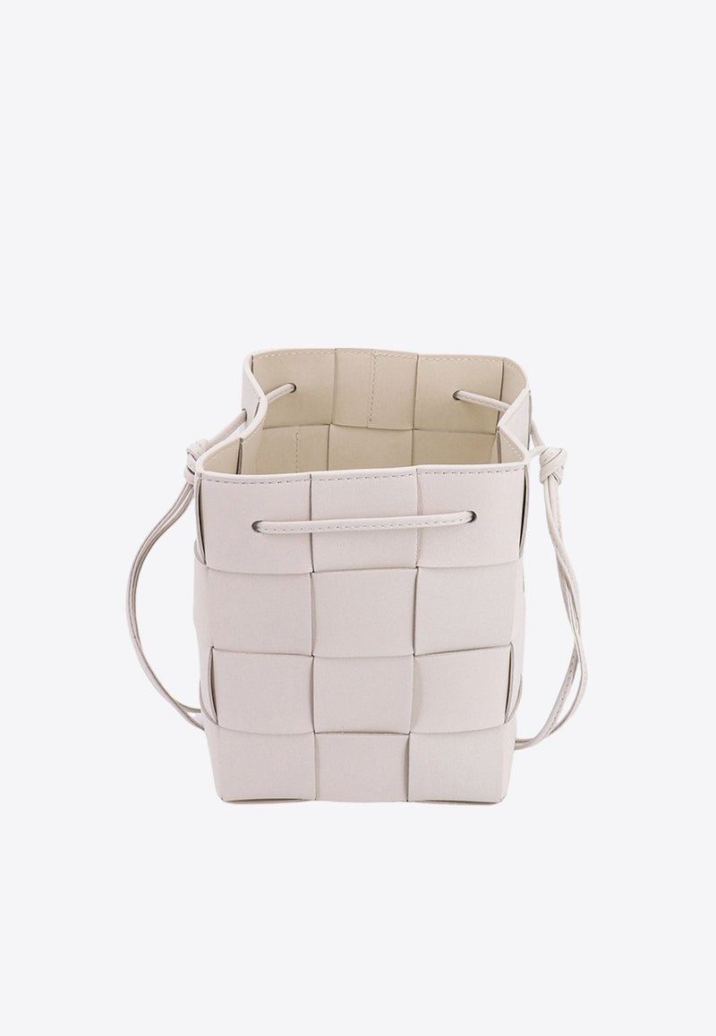 Small Cassette Bucket Bag in Intrecciato Leather