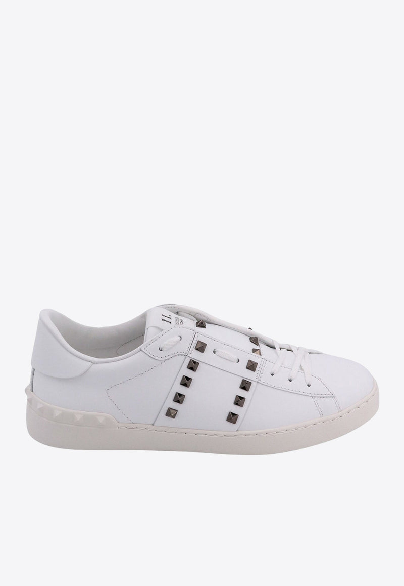Rockstud Untitled Leather Low-Top Sneakers