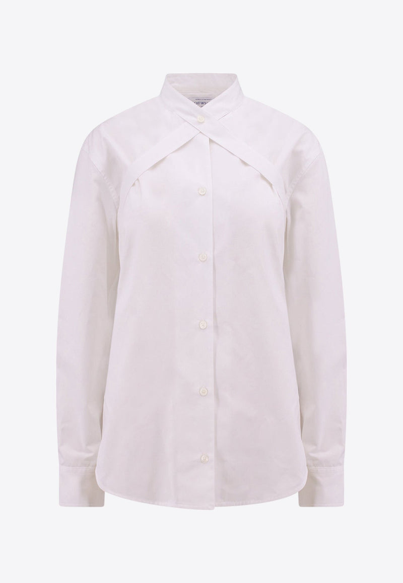 Double- Crossed Belt Poplin Shirt