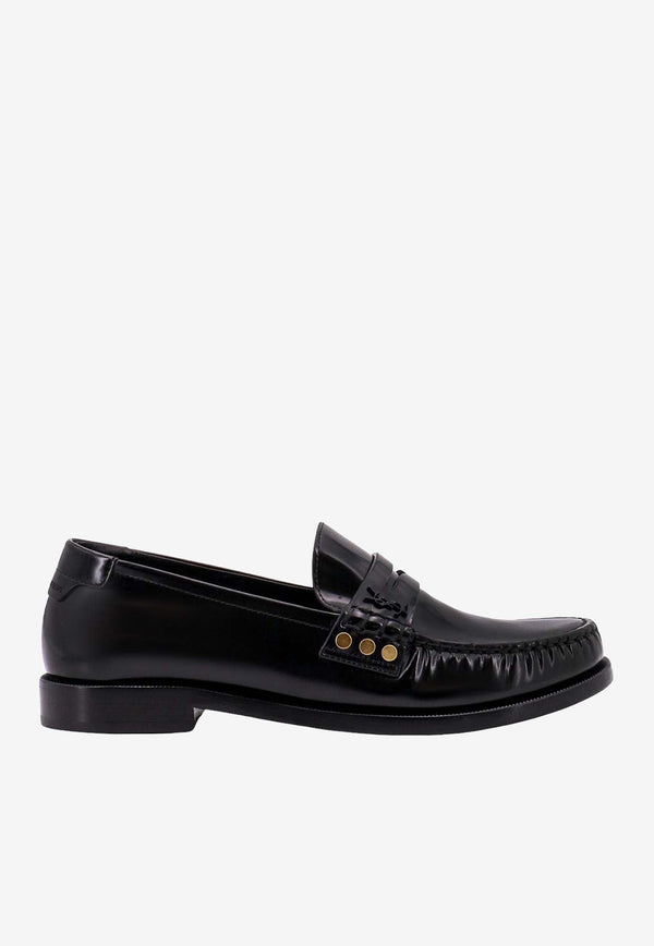 Almond-Toe Leather Loafers