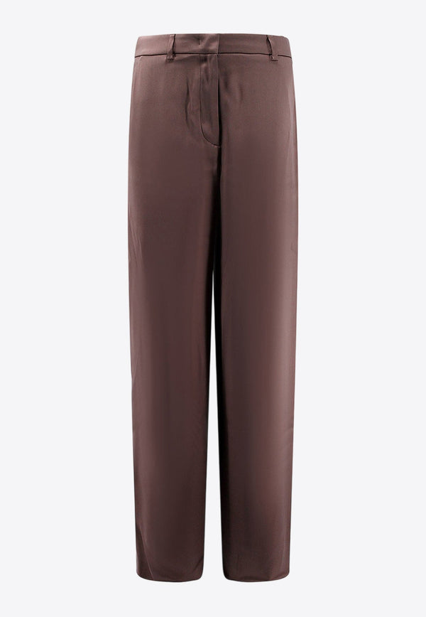 Wide-Leg Silk Pants