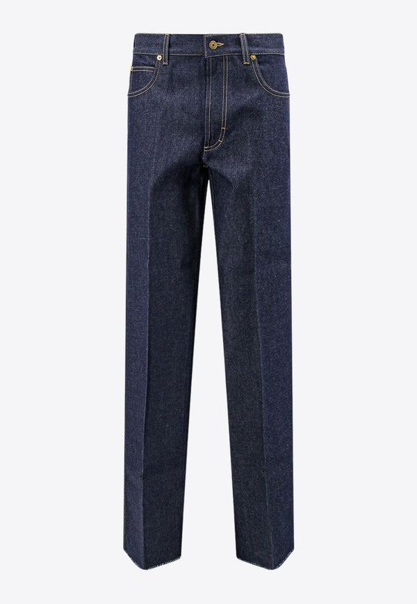 Logo-Patch Straight-Leg Jeans