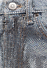 All-Over Rhinestone Mini Shorts