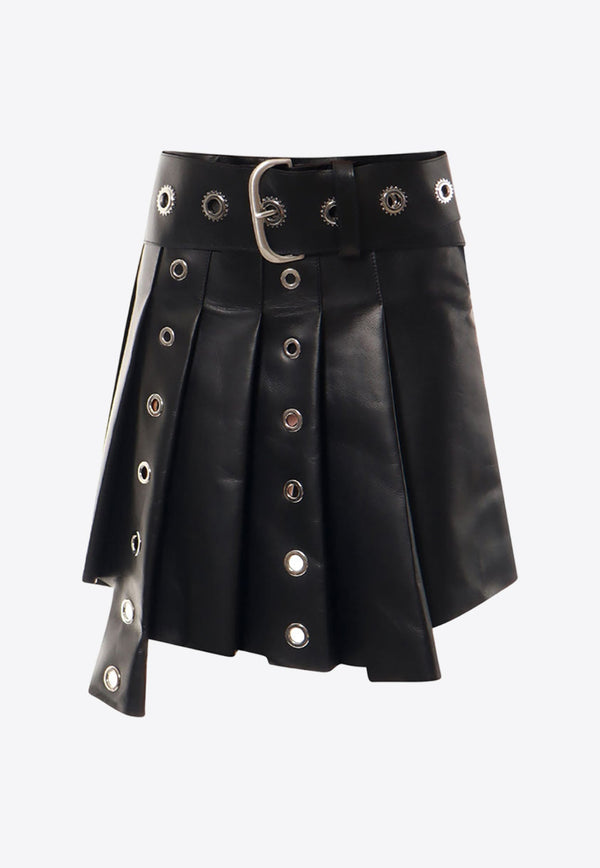 Asymmetric Pleated Mini Skirt