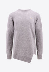 X Lacoste Asymmetric Wool Sweater