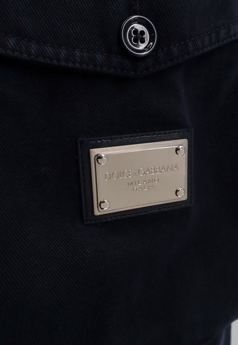 Logo Plaque Straight-Leg Cargo Pants