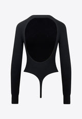 Diamond-Knit Long-Sleeved Bodysuit