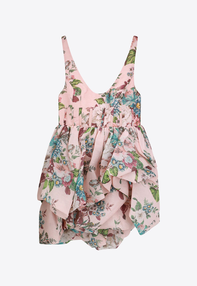 Matchmaker Floral Draped Mini Dress