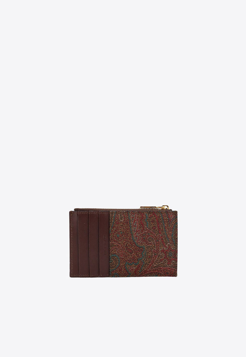 Paisley Jacquard Zip Cardholder