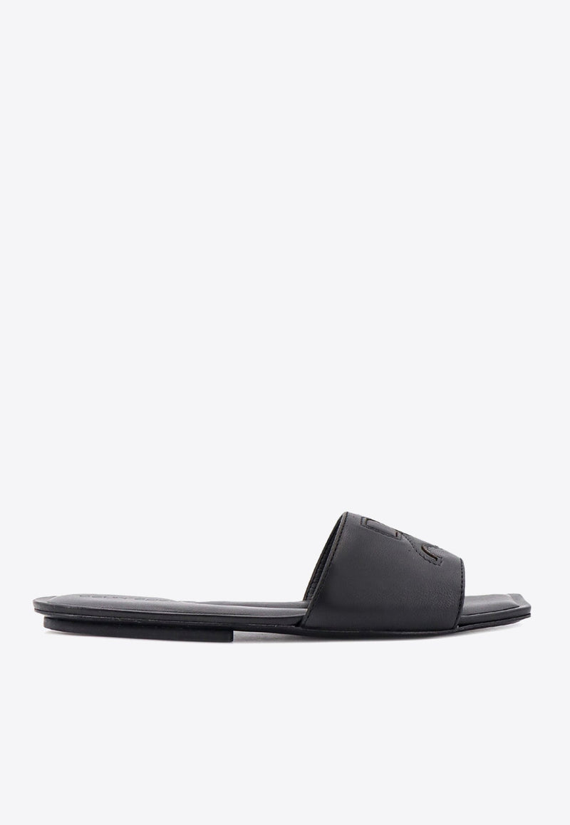 Logo Nappa Leather Flat Sandals