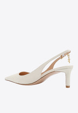 Angelina 55 Slingback Pumps in Croc-Embossed Leather