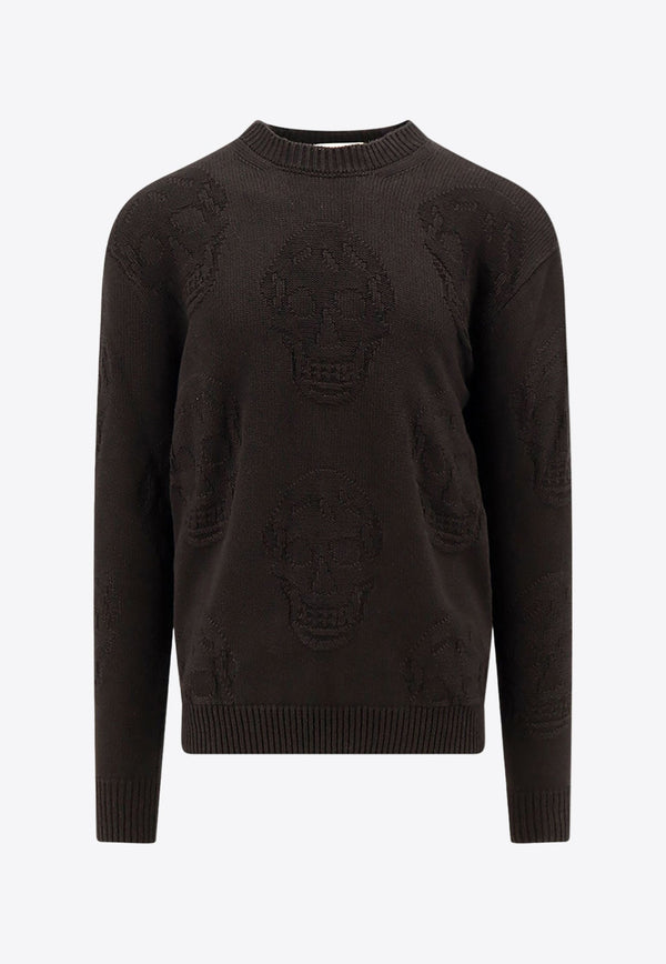 Skull Jacquard Knitted Sweater