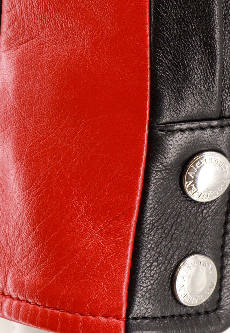 Logo Detail Leather Biker Jacket