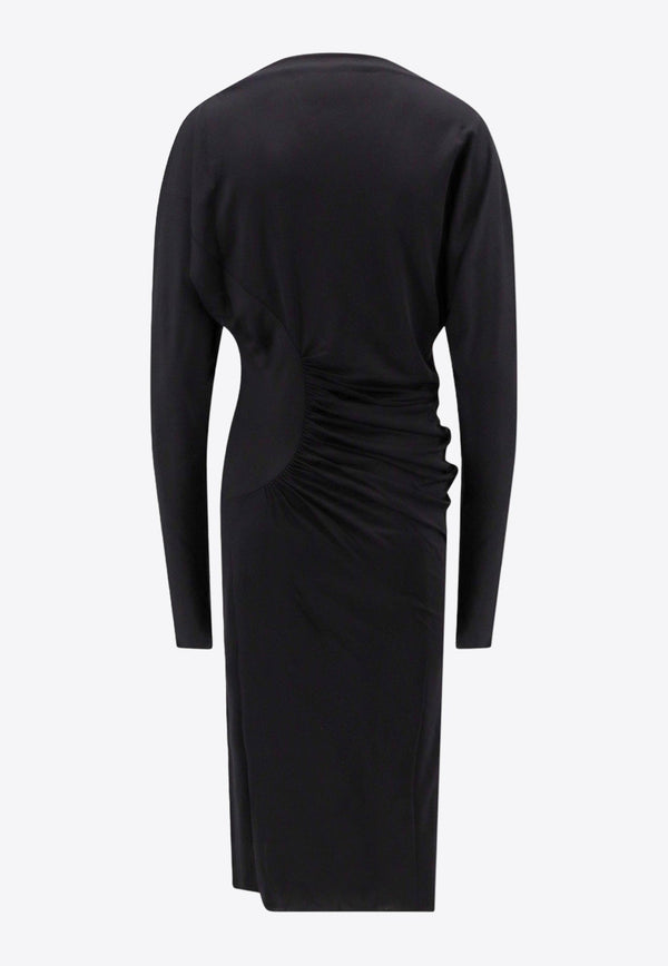 The Oron Ruched Midi Dress