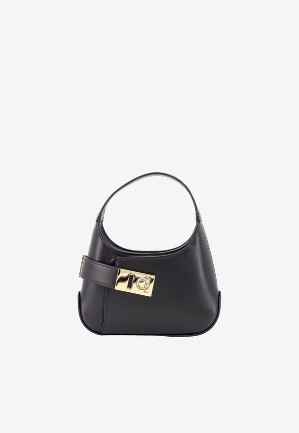 Mini Gancini Hobo Bag in Calf Leather