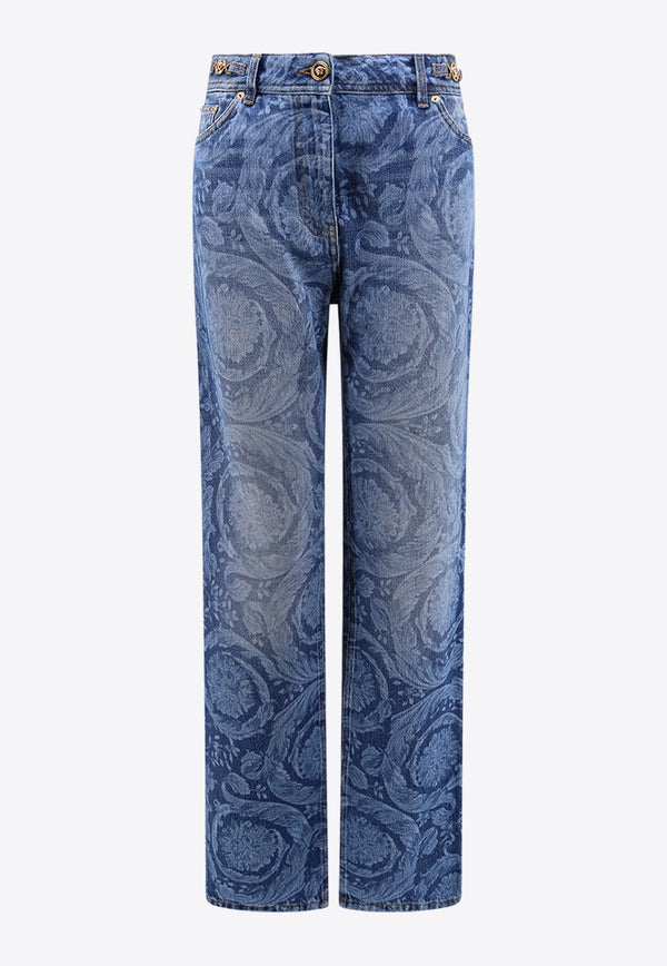 Barocco Jacquard Straight-Leg Jeans